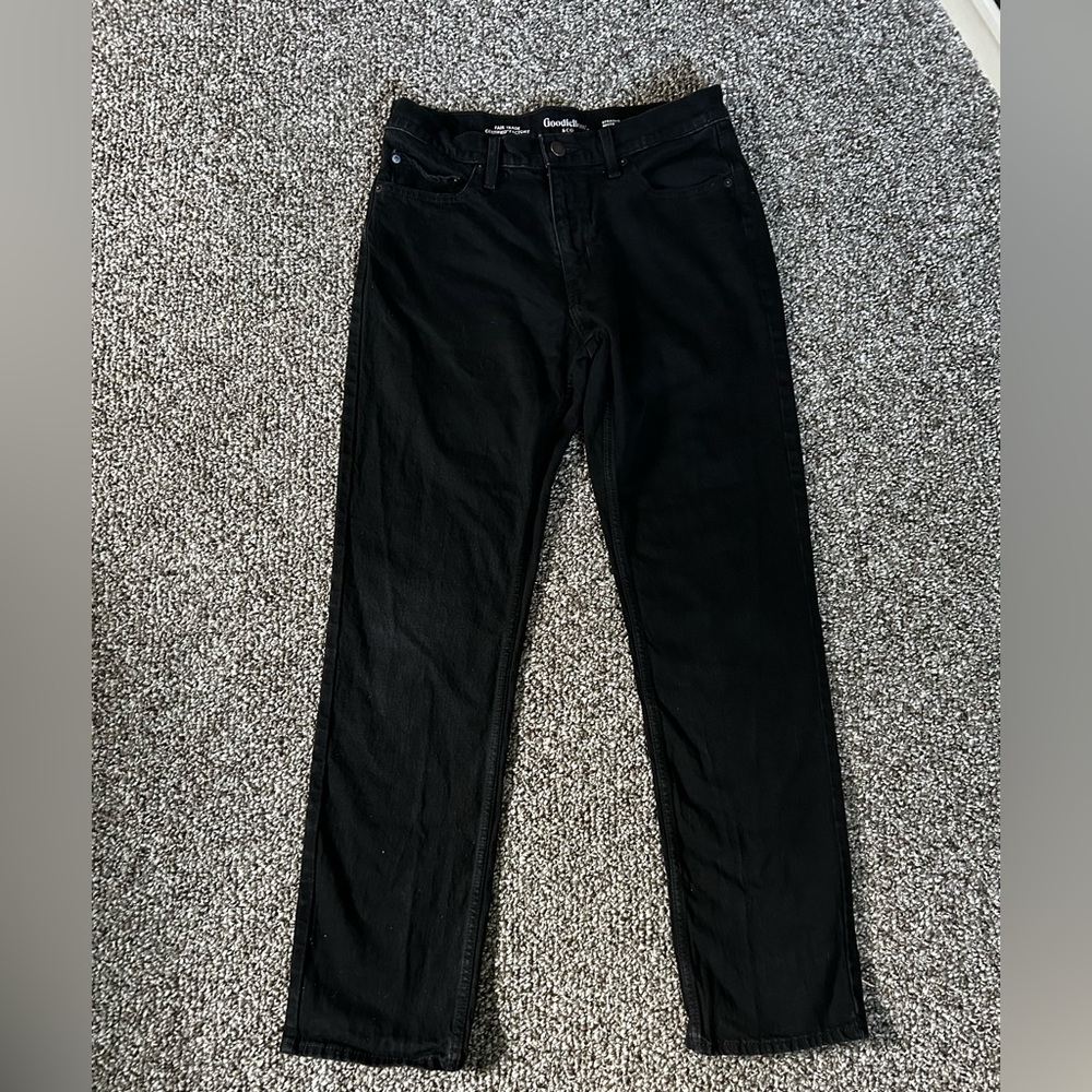 Men's Goodfellow Straight leg Black Jeans Zip fly size 34W 34L
